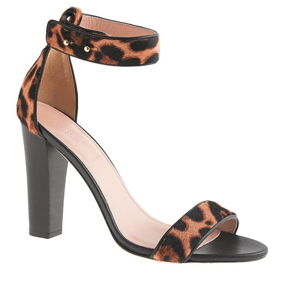 J Crew Collection Lanie calf hair leopard sandal